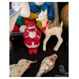 LS - Vintage Christmas Ornaments & Lights - Glass Balls, Angels, Birds & Santa