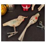 LS - Vintage Christmas Ornaments & Lights - Glass Balls, Angels, Birds & Santa