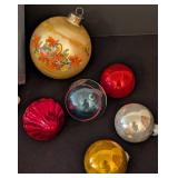 LS - Vintage Christmas Ornaments & Lights - Glass Balls, Angels, Birds & Santa