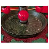 LS - John W. Thomas & Co. Vintage Christmas Boxes & Candleholder - 13 in high, 9 in diameter