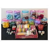 LS - Ribbon & Craft Wire Collection - Colorful Spools & Jarred Ribbons