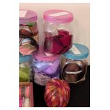 LS - Ribbon & Craft Wire Collection - Colorful Spools & Jarred Ribbons