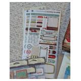 LR - Christmas Crafting Supplies Lot - Ribbon, Stickers, Embellishments & Paper Pack