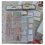 LR - Christmas Crafting Supplies Lot - Ribbon, Stickers, Embellishments & Paper Pack