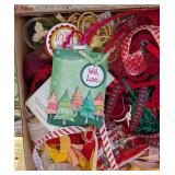 LR - Christmas Crafting Supplies Lot - Ribbon, Stickers, Embellishments & Paper Pack