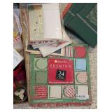 LR - Christmas Crafting Supplies Lot - Ribbon, Stickers, Embellishments & Paper Pack