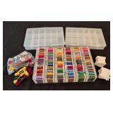 LR - Assorted Embroidery Floss & Storage Containers Set - Colorful Thread Spools & Storage Organizers