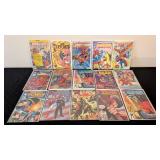 LR - Malibu Comics Lot - The Ferret, Man of War, Star Slammers, Raver, Arrow, Power & Glory