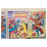 LR - Malibu Comics Lot - The Ferret, Man of War, Star Slammers, Raver, Arrow, Power & Glory