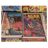 LR - Malibu Comics Lot - The Ferret, Man of War, Star Slammers, Raver, Arrow, Power & Glory