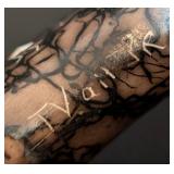 LR - Horsehair Pottery Buffalo Figurine, Signed Vail