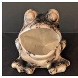 LR - T. Vail Horse Hair Pottery Open Mouth Frog Figurine