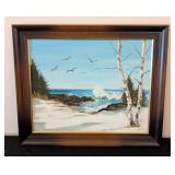 LR -Signed Oil Painting - Beach Scene