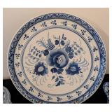 ML - Bombay Company Blue & White Porcelain Tea Set - 13-inch Plate, Teapot, Sugar Jar & Tureen