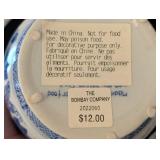 ML - Bombay Company Blue & White Porcelain Tea Set - 13-inch Plate, Teapot, Sugar Jar & Tureen