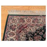 K - Persian-Style Wool Accent Rug - 74 x 46 Inches - Floral Medallion on Green Field