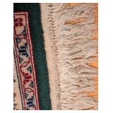 K - Persian-Style Wool Accent Rug - 74 x 46 Inches - Floral Medallion on Green Field