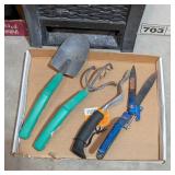 G - Garden Tools & Hose Reel Lot - Sprayers, Irrigation Fittings, Hand Tools
