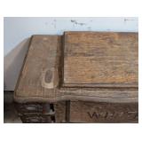 G - White Rotary Sewing Machine in Carved Wood Cabinet