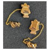 ML - Terryberry 1/10-12K Gold-Filled School Pins - Pair (Lot of 2)