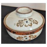 ML - Octagonal Bird Plate & Lidded Jar - Decorative Pottery Pair