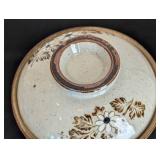 ML - Octagonal Bird Plate & Lidded Jar - Decorative Pottery Pair