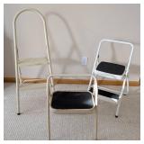 ML - Three-Step Ladders - Used Condition, White Frames With Black Non-Slip Treads