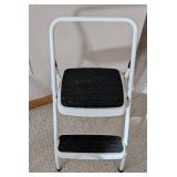 ML - Three-Step Ladders - Used Condition, White Frames With Black Non-Slip Treads