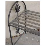 FD - Wrought Iron Bench with 2 Lanterns