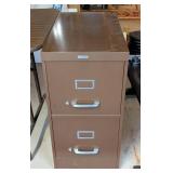 LS - Brown Metal Filing Cabinet - 3-Drawer