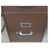 LS - Brown Metal Filing Cabinet - 3-Drawer