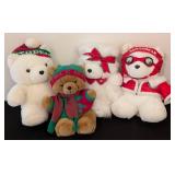 LS - Vintage Santa Bear Collection - 4 Plush Bears