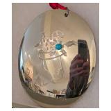 LS - Nambe Ortiz Silver-Tone Ornaments with Turquoise Accents