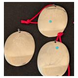 LS - Nambe Ortiz Silver-Tone Ornaments with Turquoise Accents