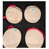 LS - Nambe Ortiz Silver-Tone Ornaments with Turquoise Accents