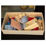 LS - Vintage Dollhouse with Assorted Furniture - Damaged