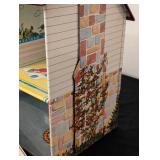 LS - Vintage Dollhouse with Assorted Furniture - Damaged