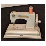 LS - Sew Master Mini Sewing Machine Toy, Vintage Wooden Rocking Horse & Red Ironing Board - Lot