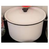 LS - Vintage Glass Jars with Floral Decals, Enamel Stock Pot & Fruit Cake Tins