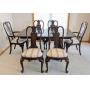 ML - Vintage Ethan Allen Mahogany Dining Table Set - 6 Chairs, 2 Leaves