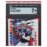 2008 Topps Football Tom Brady Tribute Card #TBT-TB15 Near Mint SGC 7