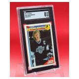 1991-92 Topps Hockey Wayne Gretzky Highlights Card #524 Near Mint-Mint SGC 8