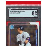 2015 Bowman Chrome Aaron Judge Draft Card #150 Near Mint-Mint SGC 8
