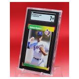 1987 Donruss Traded Baseball Nolan Ryan Card #T-19 Near Mint SGC 7