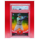 2011 Bowman Platinum Baseball Freddie Freeman Gold Rookie Card #57 Near Mint-Mint PSA 8