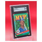 1991 Donruss Baseball Ken Griffey Jr MVP Card #392 Near Mint SGC 7