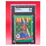 1991 Donruss Baseball Ken Griffey Jr MVP Card #392 Near Mint SGC 7