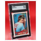 1989 Topps Baseball Pete Rose Card #505 Near Mint SGC 7