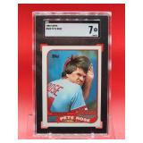 1989 Topps Baseball Pete Rose Card #505 Near Mint SGC 7