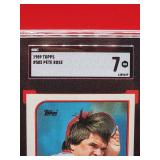 1989 Topps Baseball Pete Rose Card #505 Near Mint SGC 7